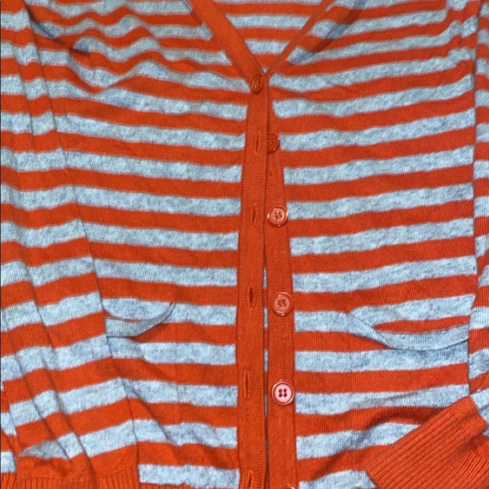 Grey and orange cardigan